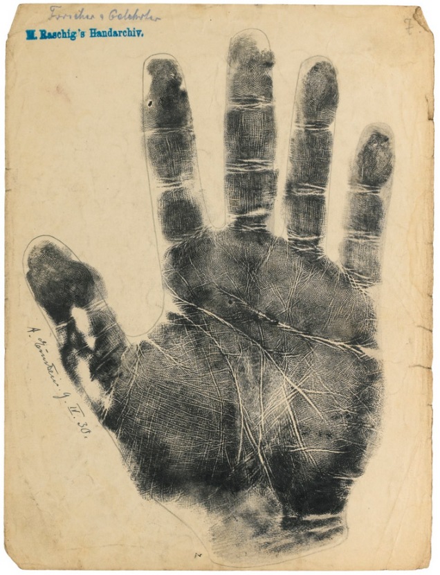 albert einstein palmistry right hand